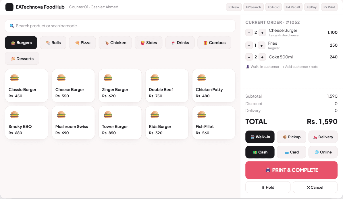 FoodHub orders dashboard on desktop